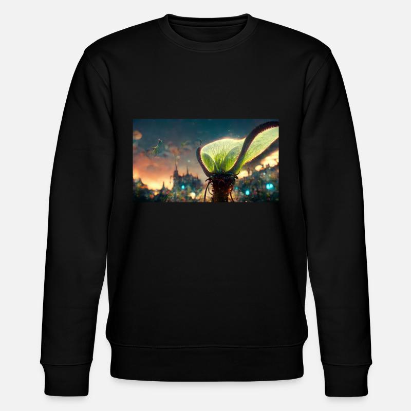 Futuristic Venus flytrap - Stanley/Stella CHANGER Unisex Organic Sweatshirt - black