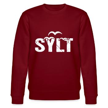 Sylt Insel Möwen - Stanley/Stella Unisex Bio-Sweatshirt CHANGER  - Burgunderrot - Vorne - Nik (191cm) & Marisol (170cm)