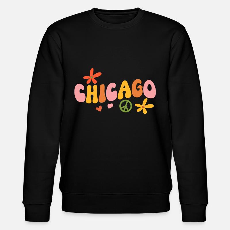 Chicago 70s Hippie - Stanley/Stella CHANGER Unisex Organic Sweatshirt - black