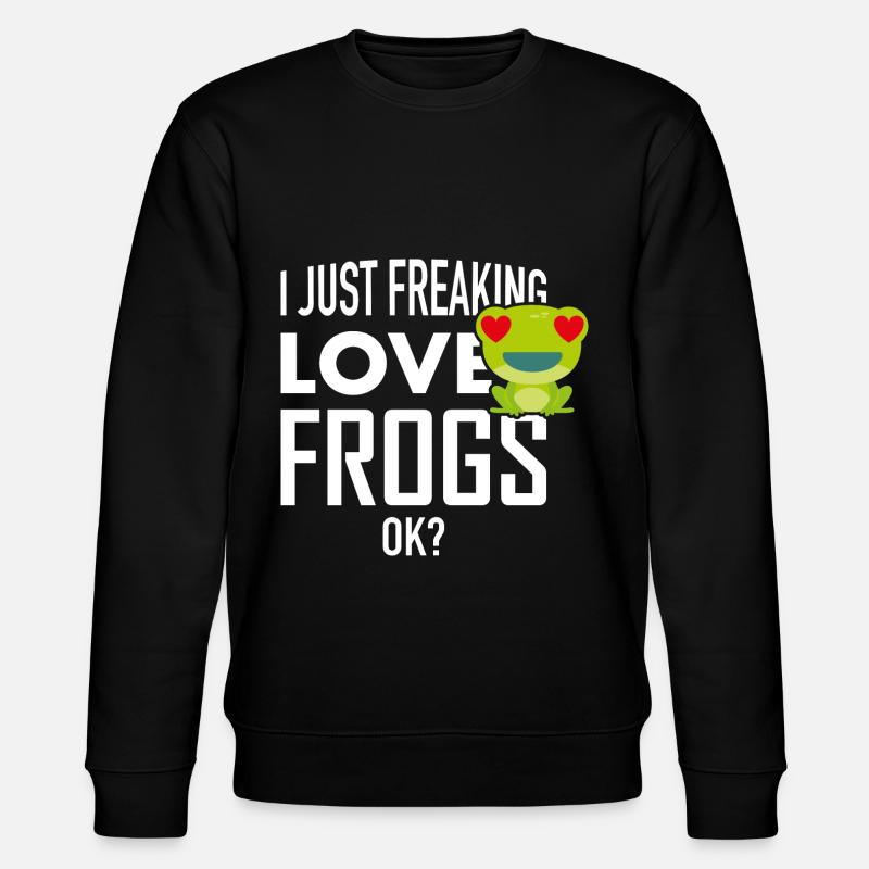 Grenouille J’aime les grenouilles - Sweat bio CHANGER Stanley/Stella Unisexe - noir
