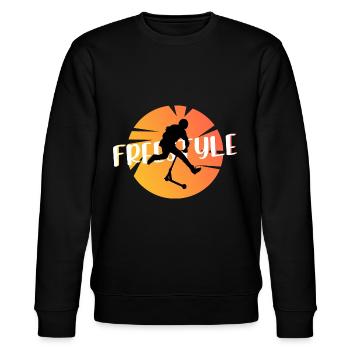 Freestyle-Roller - Stanley/Stella Unisex Bio-Sweatshirt CHANGER  - Schwarz - Vorne - Nik (191cm) & Marisol (170cm)