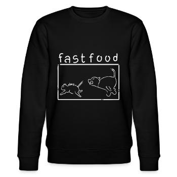 Fast Food - Stanley/Stella Unisex Bio-Sweatshirt CHANGER  - Schwarz - Vorne - Nik (191cm) & Marisol (170cm)
