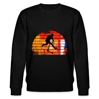 Freestyle-Roller - Stanley/Stella Unisex Bio-Sweatshirt CHANGER  - Schwarz - Vorne - Nik (191cm) & Marisol (170cm)