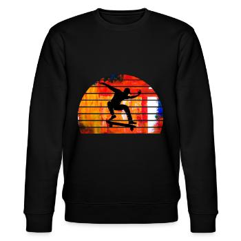skateboard - Sweat bio CHANGER Stanley/Stella Unisexe - noir - Devant - Nik (191cm) & Marisol (170cm)