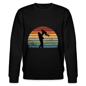 Vater und Tochter - Stanley/Stella Unisex Bio-Sweatshirt CHANGER  - Schwarz - Vorne - Nik (191cm) & Marisol (170cm)