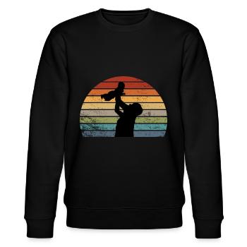 Vater und Tochter - Stanley/Stella Unisex Bio-Sweatshirt CHANGER  - Schwarz - Vorne - Nik (191cm) & Marisol (170cm)