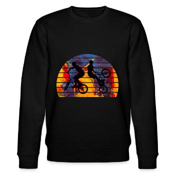 BMX - Stanley/Stella CHANGER Unisex Organic Sweatshirt - black - Front - Nik (191cm) & Marisol (170cm)
