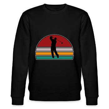 Golf - Stanley/Stella Unisex Bio-Sweatshirt CHANGER  - Schwarz - Vorne - Nik (191cm) & Marisol (170cm)