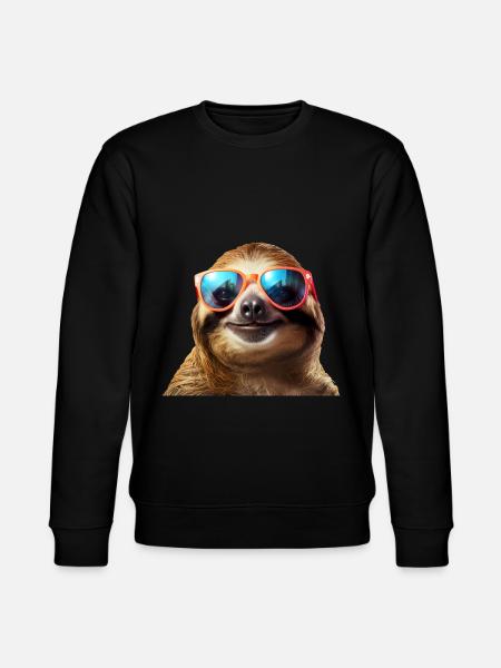 Sloth Sunglasses - Stanley/Stella CHANGER Unisex Organic Sweatshirt - black