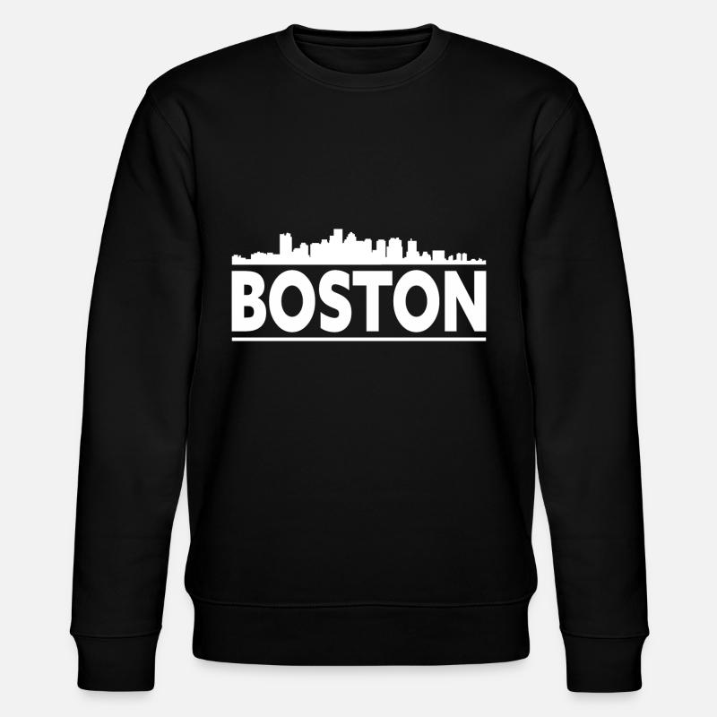 Boston Skyline - Stanley/Stella Unisex Bio-Sweatshirt CHANGER  - Schwarz