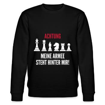 Schach Geschenk Schachspieler Schachverein - Stanley/Stella Unisex Bio-Sweatshirt CHANGER  - Schwarz - Vorne - Nik (191cm) & Marisol (170cm)
