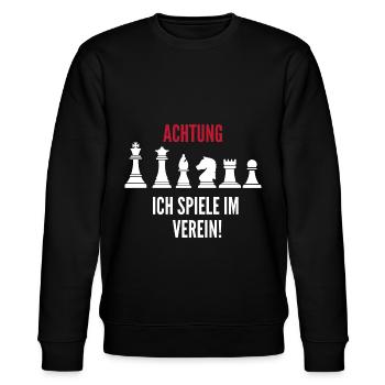 Schach Geschenk Schachspieler Schachverein - Stanley/Stella Unisex Bio-Sweatshirt CHANGER  - Schwarz - Vorne - Nik (191cm) & Marisol (170cm)