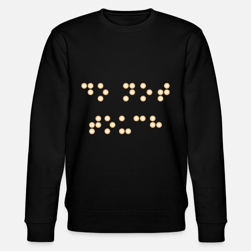 Blindenschrift - Stanley/Stella Unisex Bio-Sweatshirt CHANGER  - Schwarz