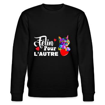 Félin pour l'autre - Sweat bio CHANGER Stanley/Stella Unisexe - noir - Devant - Nik (191cm) & Marisol (170cm)