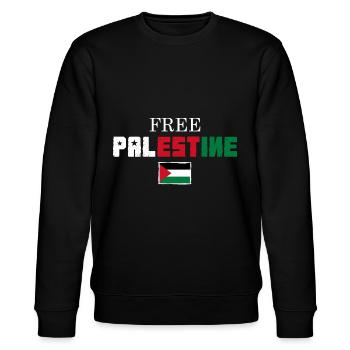 Free palestine - Stanley/Stella Unisex Bio-Sweatshirt CHANGER  - Schwarz - Vorne - Nik (191cm) & Marisol (170cm)