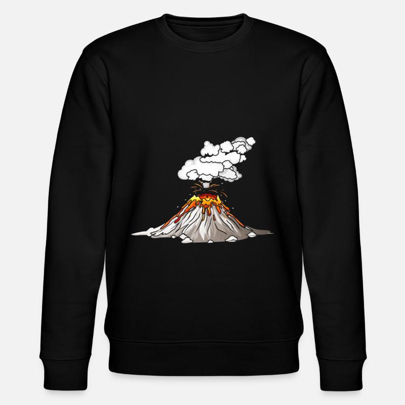 Vulkan Lava Eruption Motiv Geschenkidee - Stanley/Stella Unisex Bio-Sweatshirt CHANGER - Schwarz