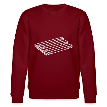 Täuschung - Stanley/Stella Unisex Bio-Sweatshirt CHANGER  - Burgunderrot - Vorne - Nik (191cm) & Marisol (170cm)