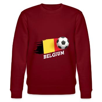 Belgien - Stanley/Stella Unisex Bio-Sweatshirt CHANGER  - Burgunderrot - Vorne - Nik (191cm) & Marisol (170cm)