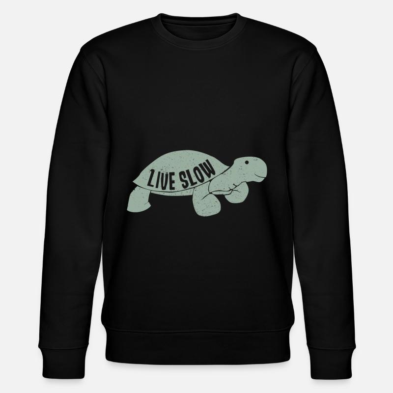 Live Slow Turtle - Stanley/Stella CHANGER Unisex Organic Sweatshirt - black