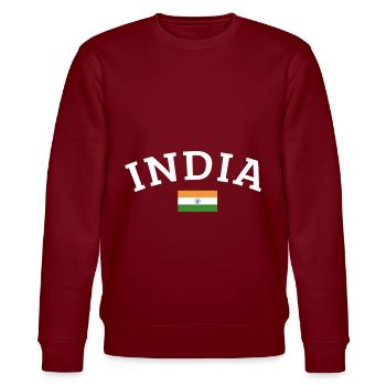 Indien - Stanley/Stella Unisex Bio-Sweatshirt CHANGER  - Burgunderrot - Vorne - Nik (191cm) & Marisol (170cm)