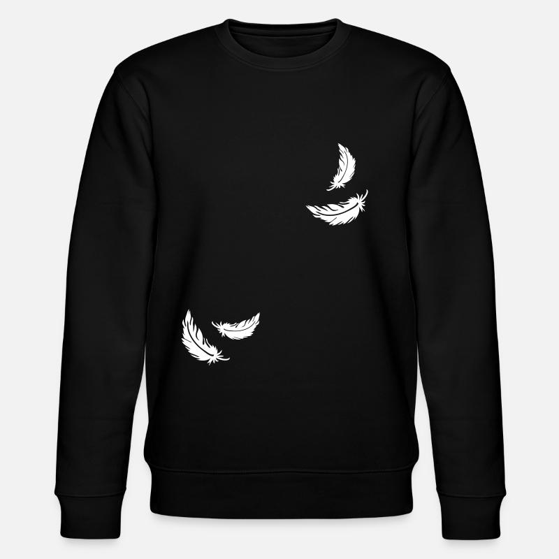 Zwei fliegende Federn - Stanley/Stella Unisex Bio-Sweatshirt CHANGER  - Schwarz