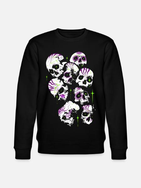 Skulls Skull Halloween Sugar Skulls - Stanley/Stella CHANGER Unisex Organic Sweatshirt - black
