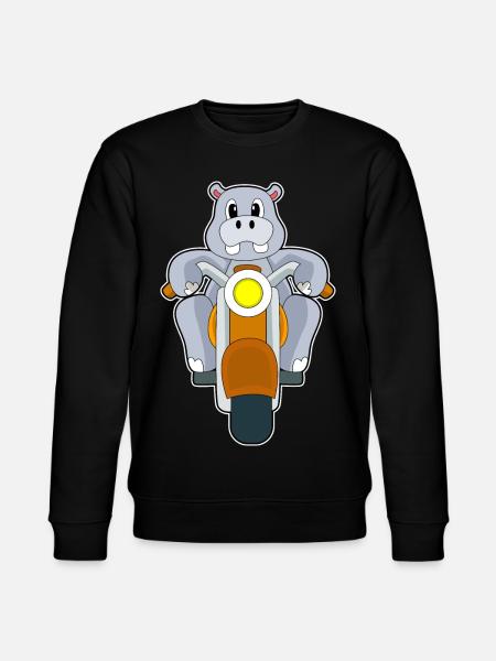 Hippopotamus Motorcycle - Stanley/Stella CHANGER Unisex Organic Sweatshirt - black