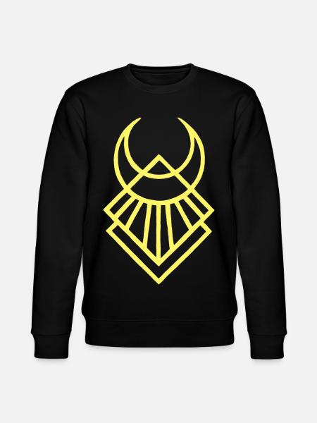 Yellow Egyptian Lunar Symbol - Stanley/Stella CHANGER Unisex Organic Sweatshirt - black