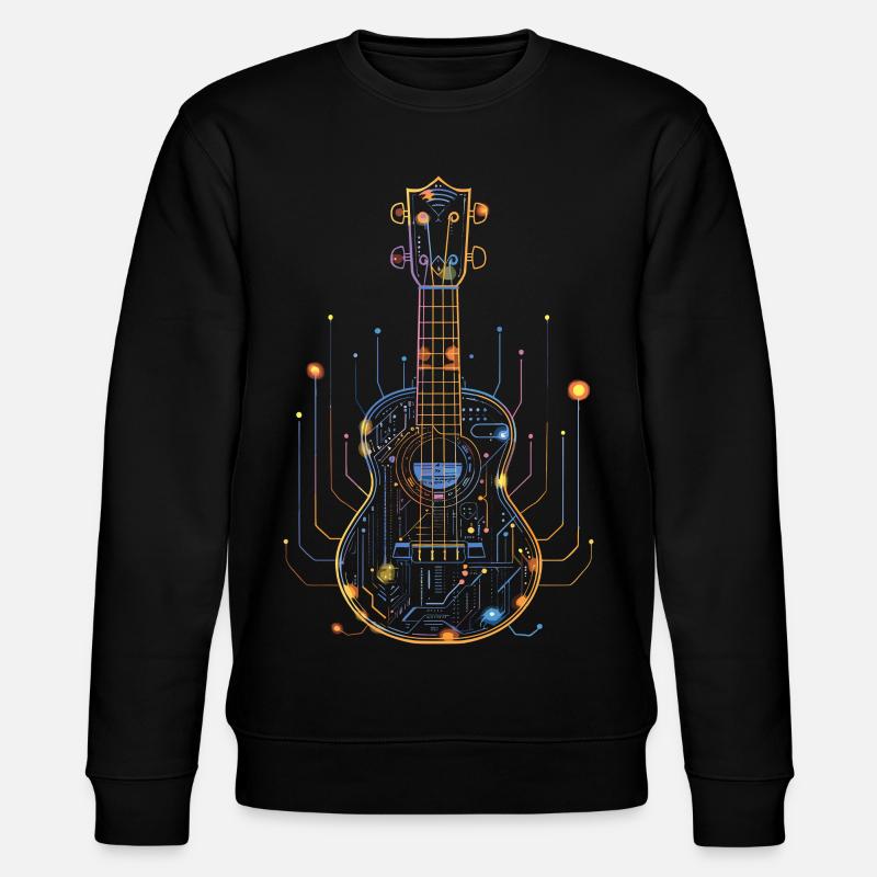 Ukulele Drawing - Stanley/Stella CHANGER Unisex Organic Sweatshirt - black