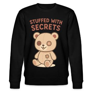 Gefüllt mit Geheimnissen Bär - Stanley/Stella Unisex Bio-Sweatshirt CHANGER  - Schwarz - Vorne - Nik (191cm) & Marisol (170cm)