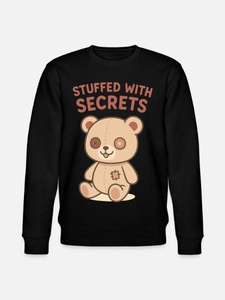 Stuffed With Secrets Bear - Stanley/Stella CHANGER Unisex Organic Sweatshirt - black