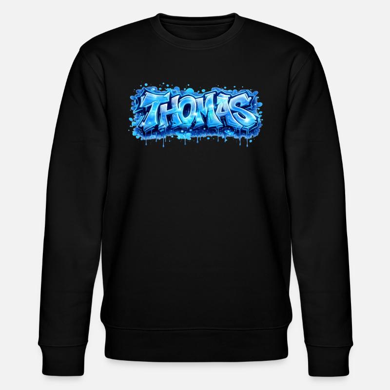 Graffiti Thomas Name Gift Ideal Printable - Stanley/Stella CHANGER Unisex Organic Sweatshirt - black
