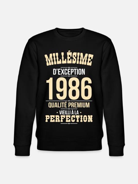 1986 – Millésime d’exception – Qualité premium - Sweat bio CHANGER Stanley/Stella Unisexe - noir