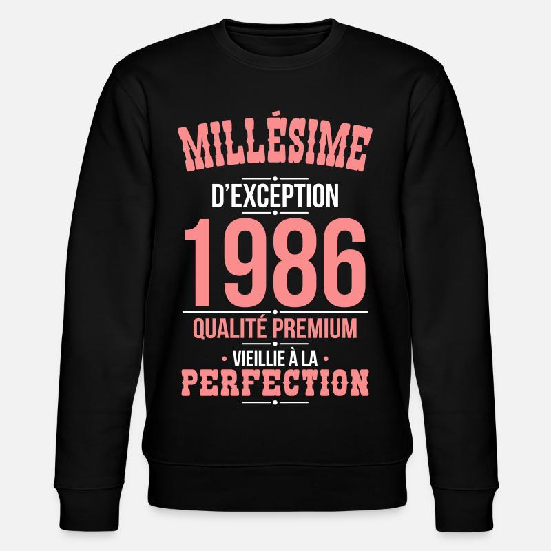 1986 – Millésime d’exception – Qualité premium - Sweat bio CHANGER Stanley/Stella Unisexe - noir