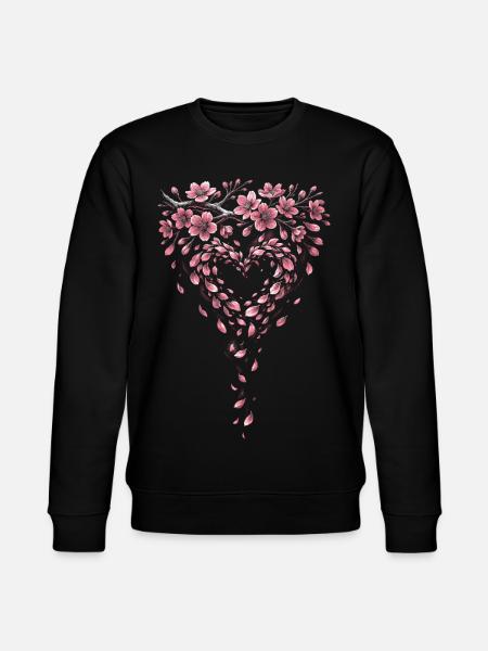Kirschblüten Sakura Kirschblüte - Stanley/Stella Unisex Bio-Sweatshirt CHANGER  - Schwarz