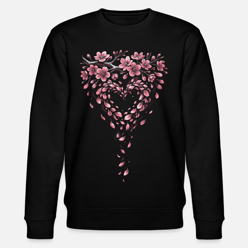 Cherry Blossom Sakura Cherry Blossom - Stanley/Stella CHANGER Unisex Organic Sweatshirt - black