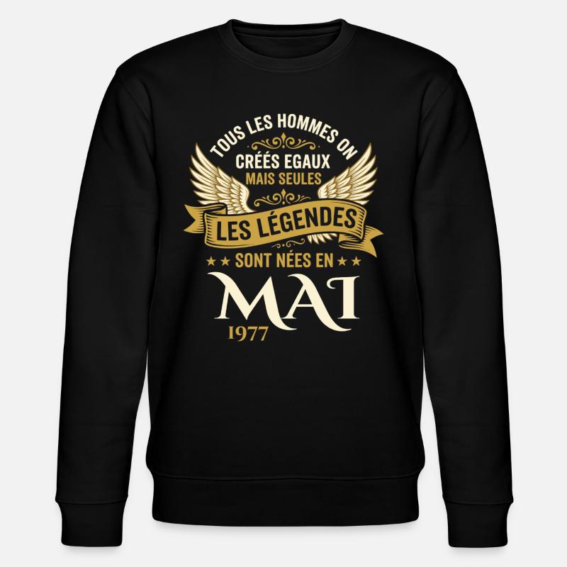 Anniversaire Mai 1977 - Sweat bio CHANGER Stanley/Stella Unisexe - noir