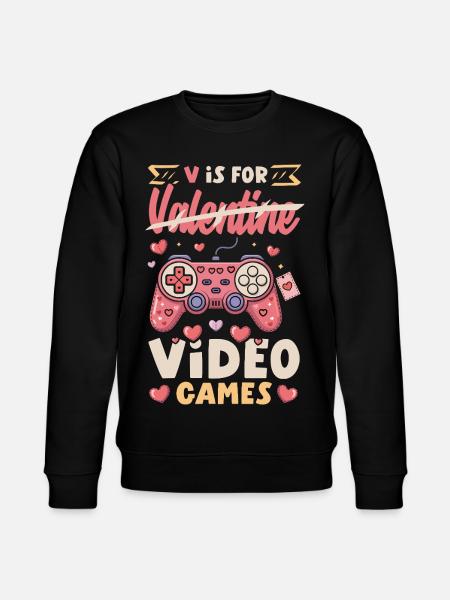 Retro Heart Valentine's Day Design Love - Stanley/Stella CHANGER Unisex Organic Sweatshirt - black