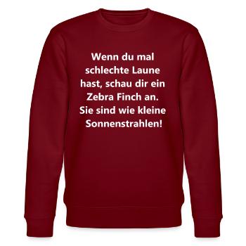 Zebra Finch Spaßgeschenk - Stanley/Stella Unisex Bio-Sweatshirt CHANGER  - Burgunderrot - Vorne - Nik (191cm) & Marisol (170cm)