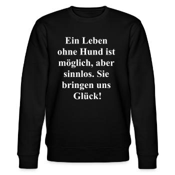 Personalisierbares Hunde-Geschenk - Stanley/Stella Unisex Bio-Sweatshirt CHANGER  - Schwarz - Vorne - Nik (191cm) & Marisol (170cm)