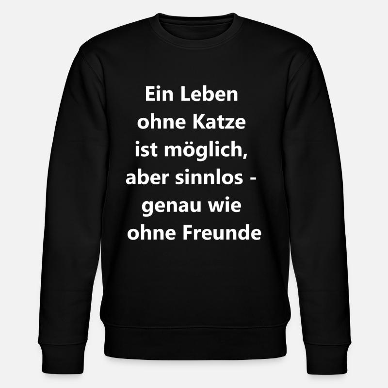 Cat Lover Gift - Stanley/Stella CHANGER Unisex Organic Sweatshirt - black