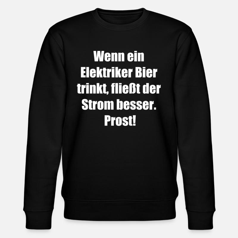 Elektriker + Bier = Perfekte Kombination - Stanley/Stella Unisex Bio-Sweatshirt CHANGER  - Schwarz
