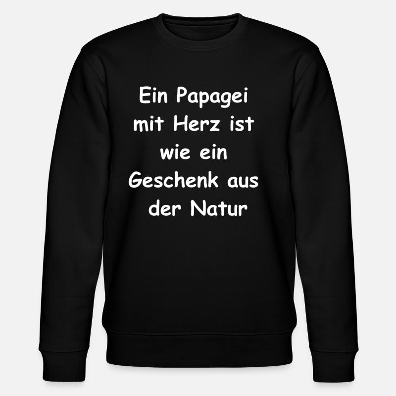 Papagei-Herz-Geschenk - Stanley/Stella Unisex Bio-Sweatshirt CHANGER  - Schwarz