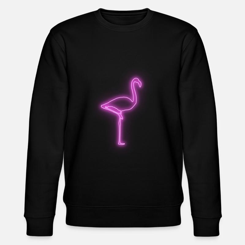 Flamingo Neon Retro - Stanley/Stella Unisex Bio-Sweatshirt CHANGER  - Schwarz