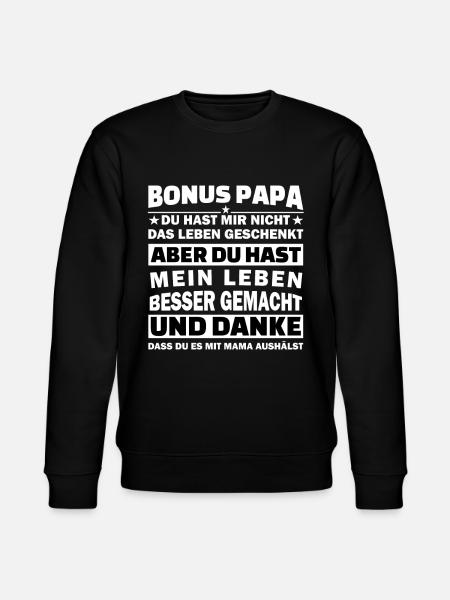 Stiefvater Geschenk Spruch - Stanley/Stella Unisex Bio-Sweatshirt CHANGER - Schwarz