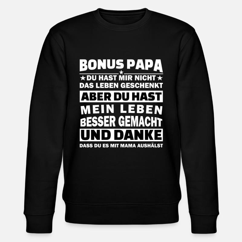 Stiefvater Geschenk Spruch - Stanley/Stella Unisex Bio-Sweatshirt CHANGER - Schwarz