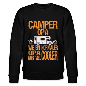 camper opa - Stanley/Stella Unisex Bio-Sweatshirt CHANGER  - Schwarz - Vorne - Nik (191cm) & Marisol (170cm)