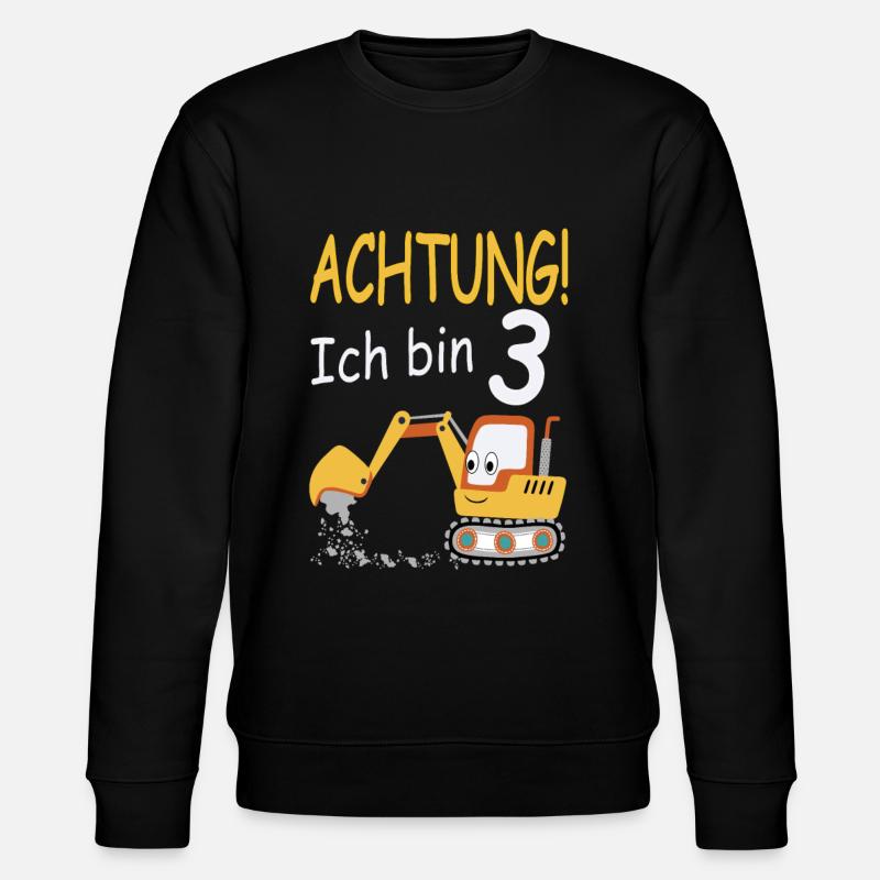 Achtung ich bin 3 - Stanley/Stella Unisex Bio-Sweatshirt CHANGER  - Schwarz
