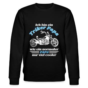 Triker Papa - Stanley/Stella Unisex Bio-Sweatshirt CHANGER  - Schwarz - Vorne - Nik (191cm) & Marisol (170cm)