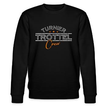 Turniertrottel Crew Reiten Westernreiten QH - Stanley/Stella Unisex Bio-Sweatshirt CHANGER  - Schwarz - Vorne - Nik (191cm) & Marisol (170cm)